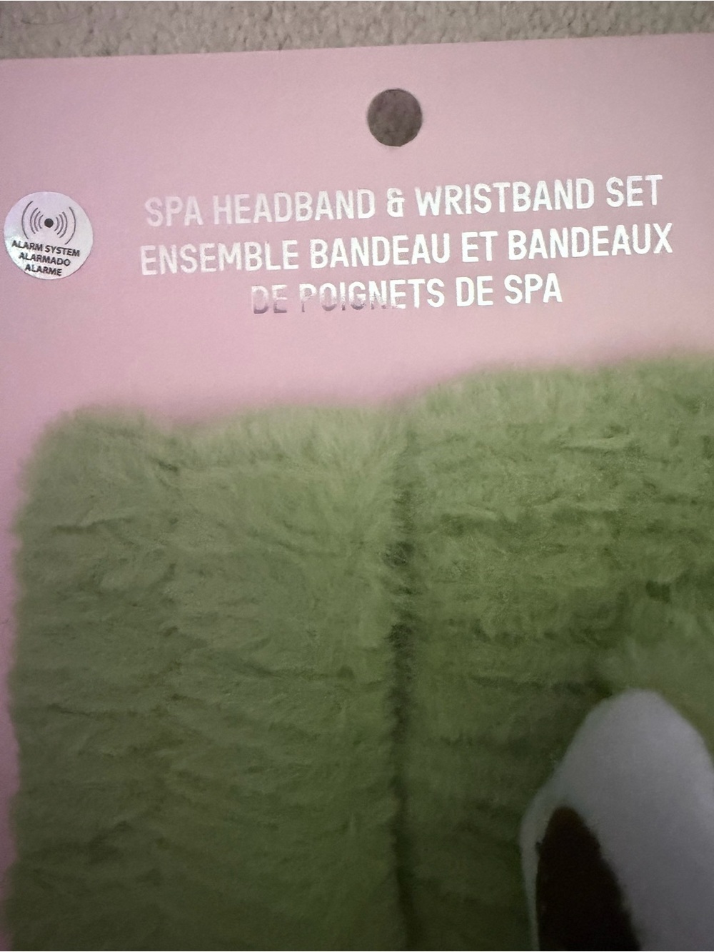 LA Express Beauty Green Fuzzy Eye Headband and Wrist Set - Picture 3 of 4